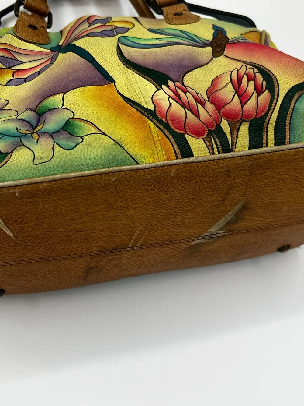 Anna by Anuschka hand-painted leather satchel bag in the 